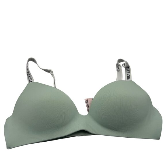 Victorias Secret Lightly Lined Wireless Bra Sage Green Adjustable Straps Size 34 - Picture 2 of 4